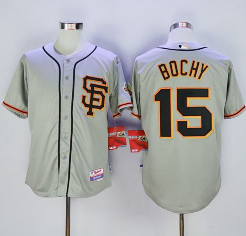 Giants #15 Bruce Bochy Grey Cool Base Road 2 Stitched MLB Jersey - Click Image to Close